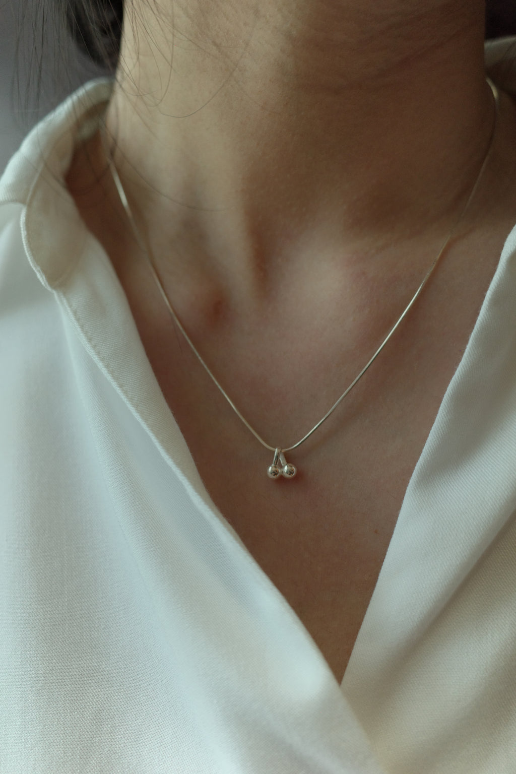 [925 Silver] Lucky Cherry Necklace