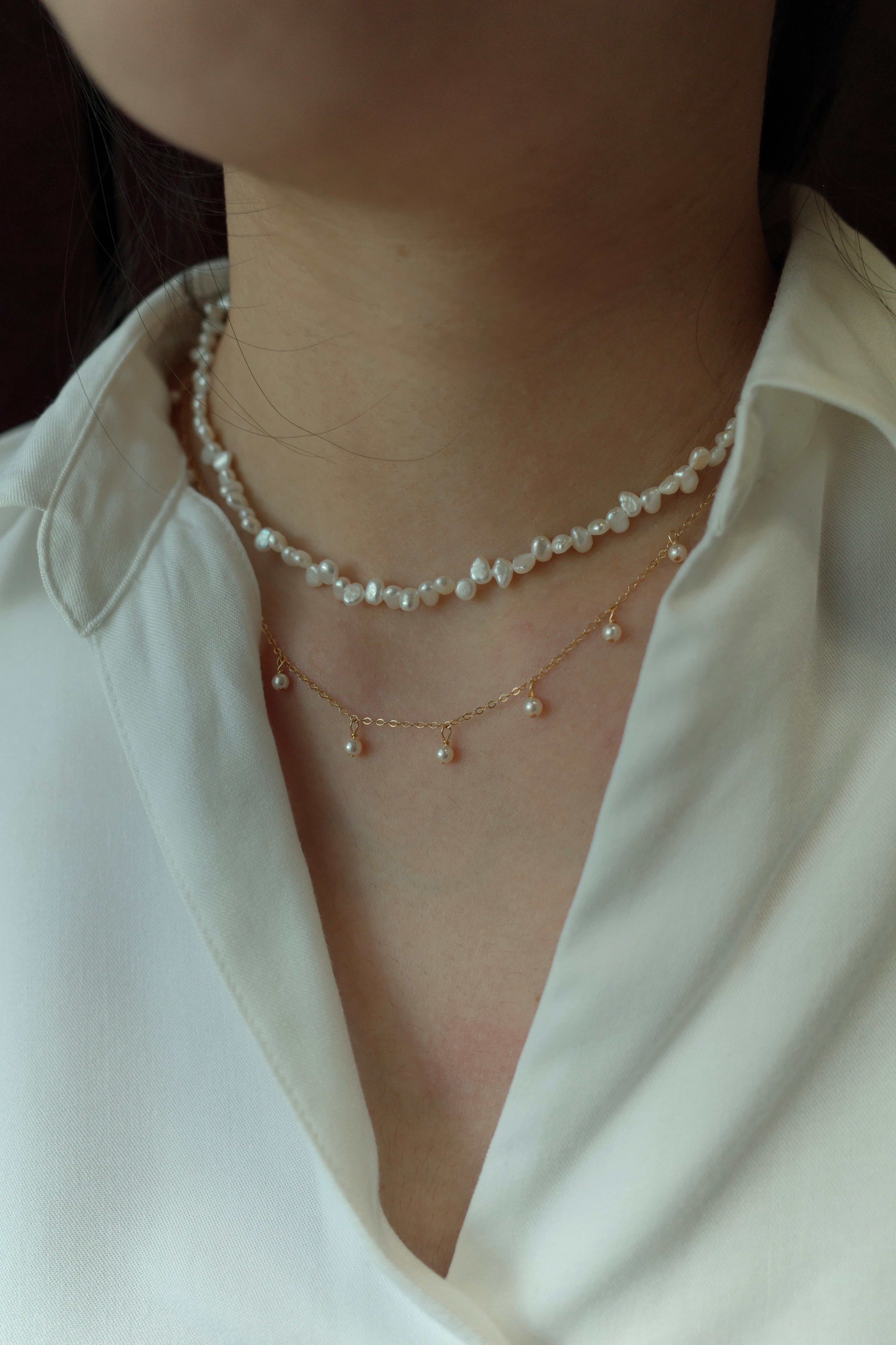 [925 Silver] Baby Baroque Irregular Pearl Necklace