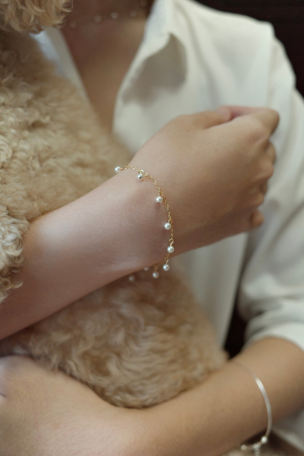 [14k Gold Filled] Pearl Drop Bracelet